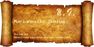 Marianovits Ibolya névjegykártya
